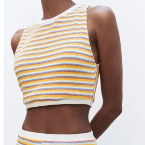 NWT Zara Multicolor Striped Cropped Top
